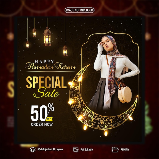 Vector ramadan mubarak fashion sale social media post banner designs template