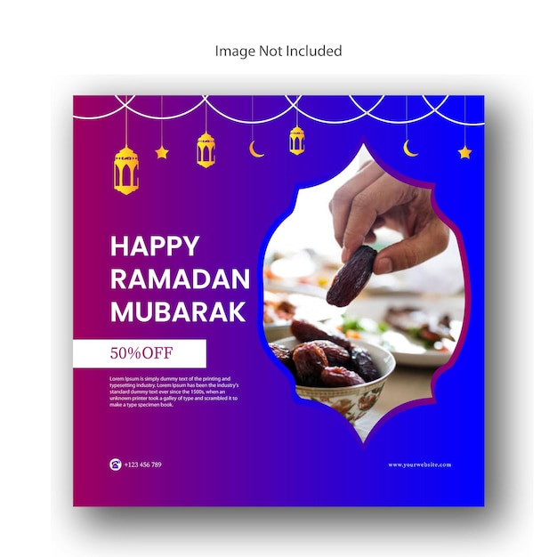 Vector ramadan mubarak fast food item social media post design