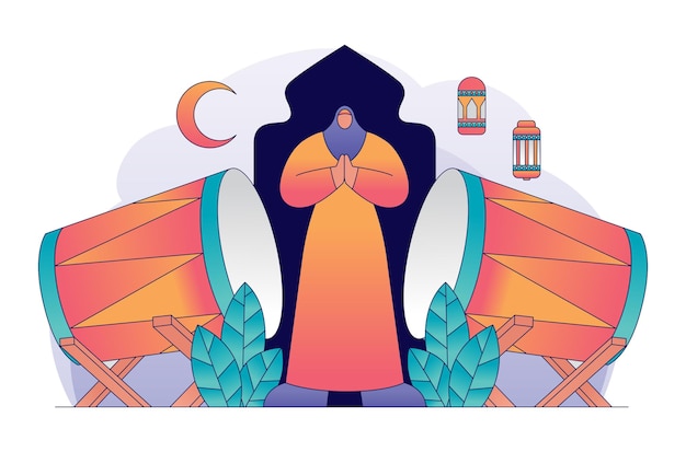 Vector ramadan mubarak flat design