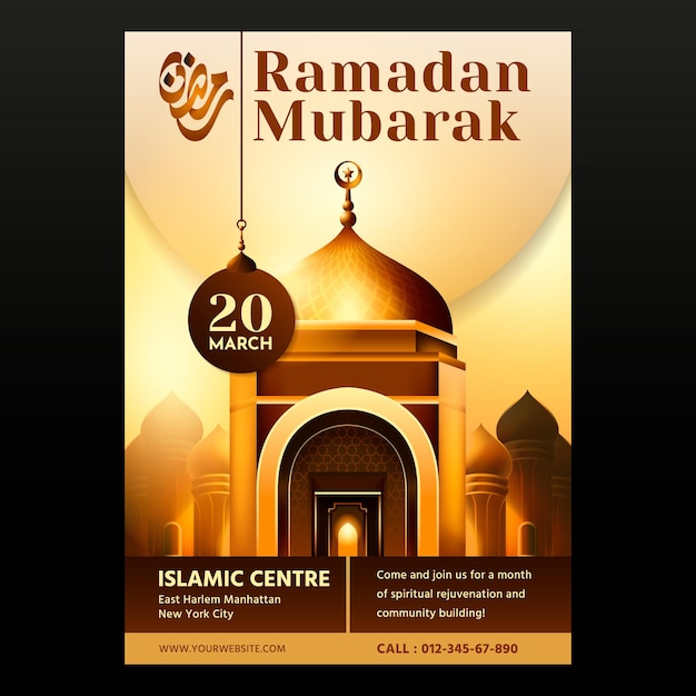 Vector ramadan mubarak flyer design template and background