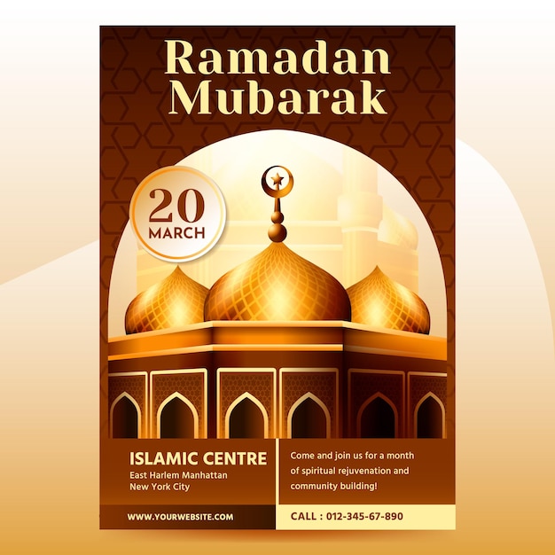 Vector ramadan mubarak flyer ontwerpsjabloon en achtergrond