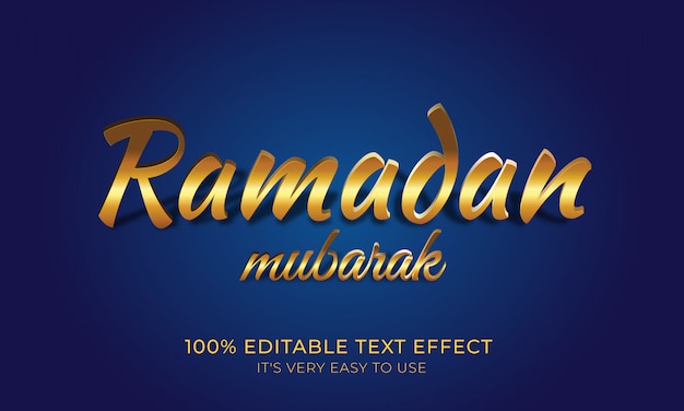 Ramadan mubarak golden text effect