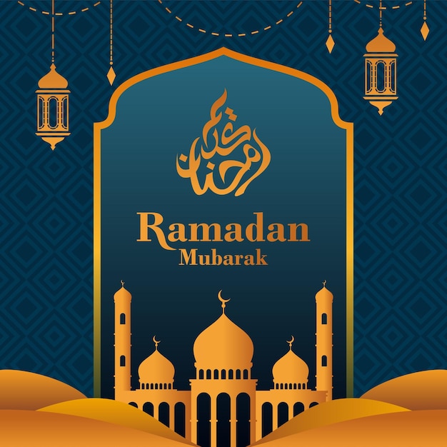 Vector ramadan mubarak gouden ontwerpsjabloon