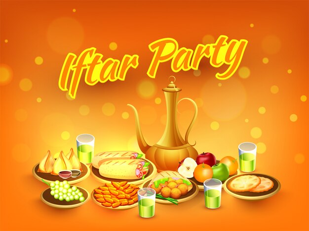 Ramadan mubarak, iftar party concept.