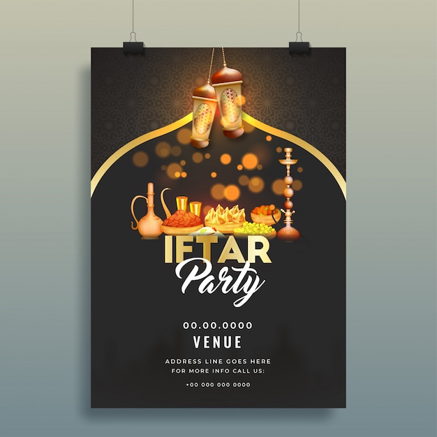 Vettore ramadan mubarak, iftar party concept.