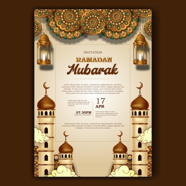 Ramadan mubarak invitation poster