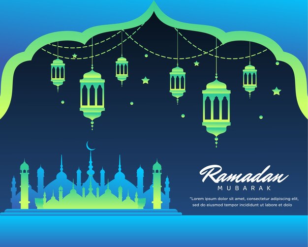 Vettore priorità bassa islamica di ramadan mubarak