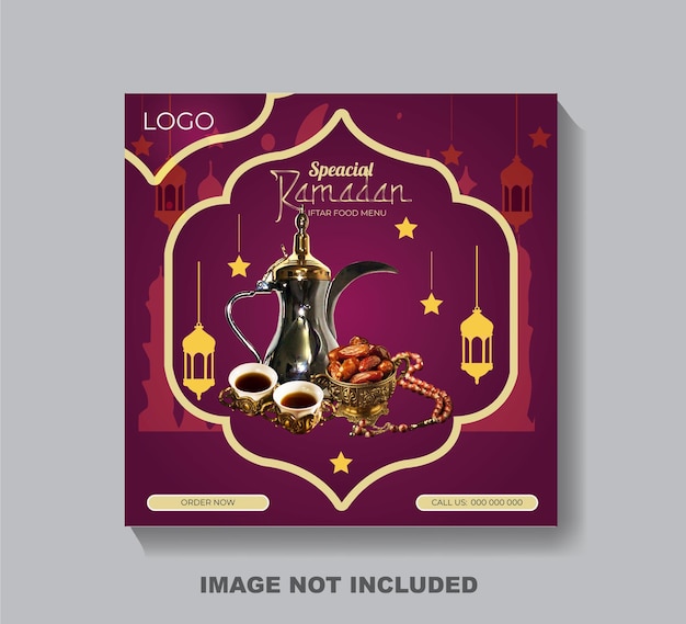 Ramadan mubarak islamic festival social media post template design