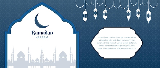 Ramadan Mubarak Islamic horizontal banner template