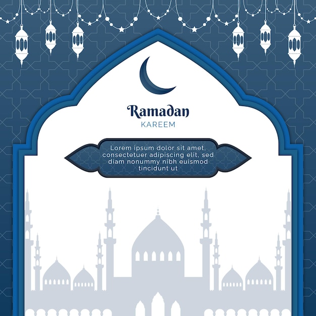 Ramadan Mubarak Islamic square post design