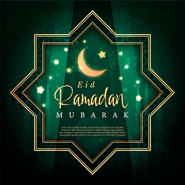 Ramadan Mubarak Islamitisch eid-sjabloonontwerp