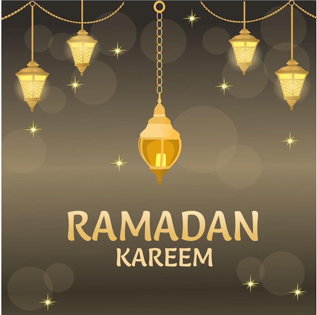 Ramadan Mubarak moderne Arabische kalligrafie typografie op grote moskee silhouet illustratie