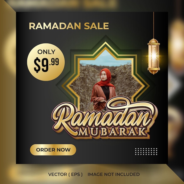 Ramadan mubarak social media flyer post sjabloonontwerp