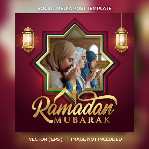 Design del modello di volantino per social media ramadan mubarak