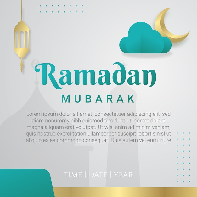 Progettazione di post sui social media di ramadan mubarak