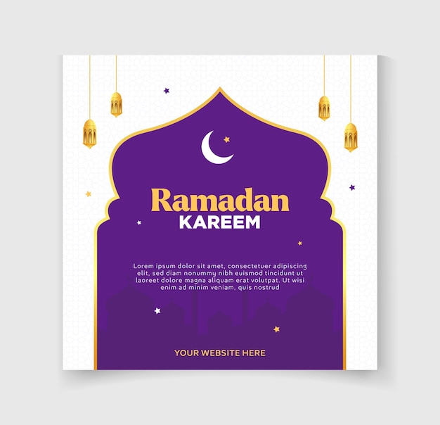 Ramadan mubarak social media post template vector for post