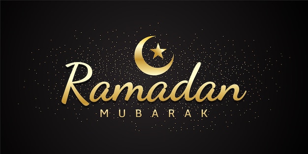 Ramadan Mubarak Typografie Vector Achtergrond