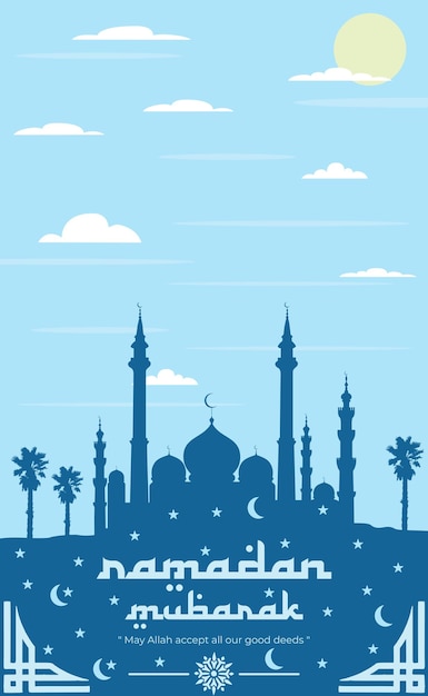 Ramadan mubarak viering achtergrond vectorillustratie