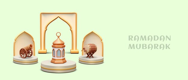 Vector ramadan mubarak welcome muslim concept islamic holiday