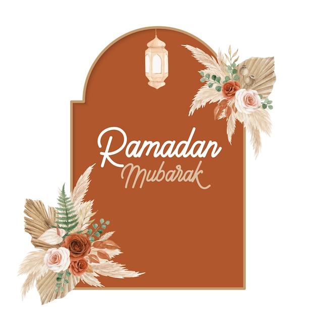 Vector ramadan mubarak-wenskaartsjabloon met boho-stijl