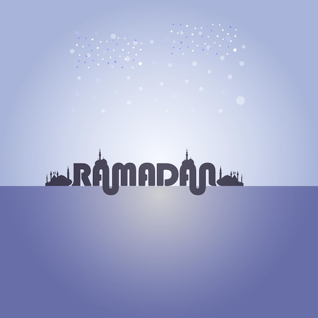 Ramadan Mubarik Engelse kalligrafieposter