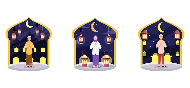 Ramadan nacht plat bundelontwerp