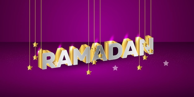 Vettore ramadan nuovo effetto testo elegante stile di testo 3d