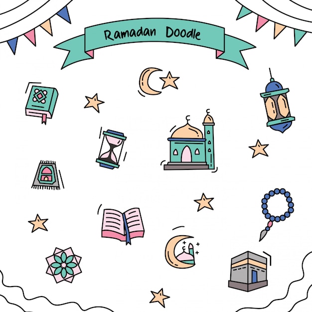 Ramadan Outline Color Doodle 