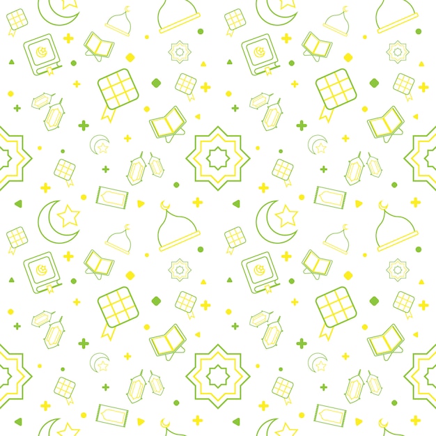 Ramadan outline pattern with white background