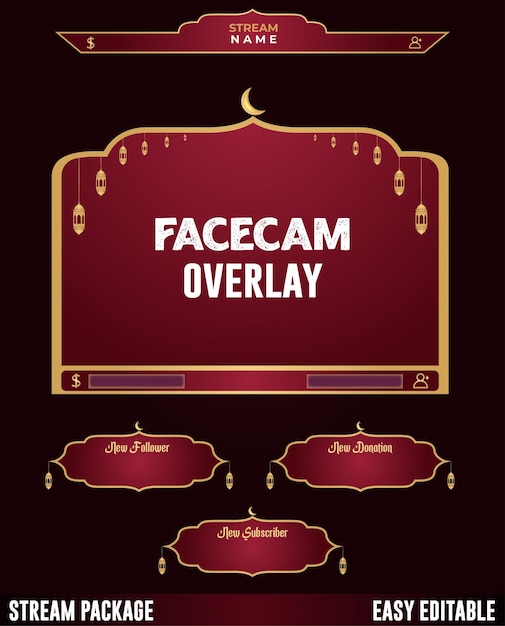 Ramadan red live stream package design