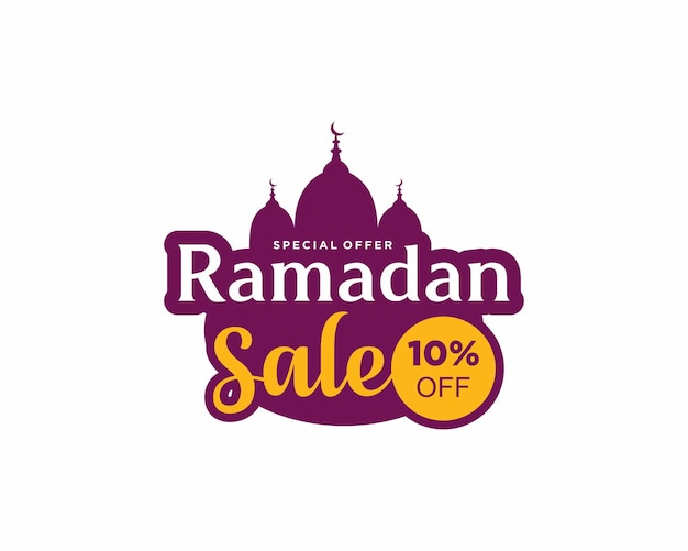 Ramadan sale 10 percent off label badge banner template design