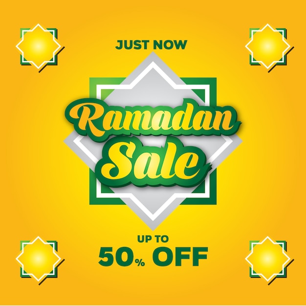 Ramadan vendita sfondo banner verde e oro