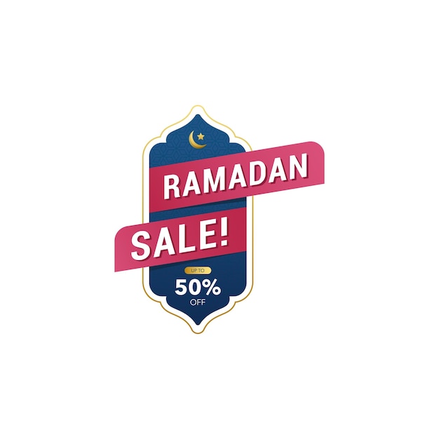 Vector ramadan sale badge in modern flat style