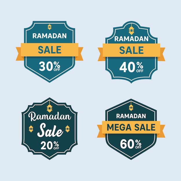 Ramadan Sale Badges vectorontwerp