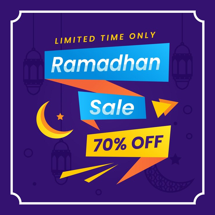 Ramadan sale banner discount template design for business promotion Premium Vector