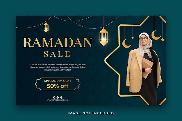 Ramadan sale banner social media post-sjabloon