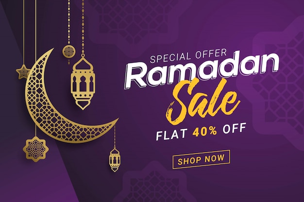 Ramadan sale banner template design background