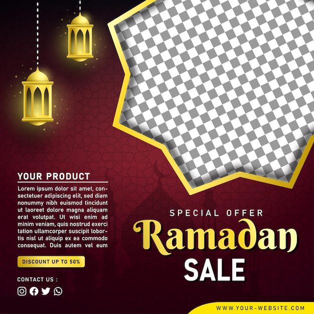 Ramadan Sale Banner Template for Social Media Post Story Facebook and Instagram