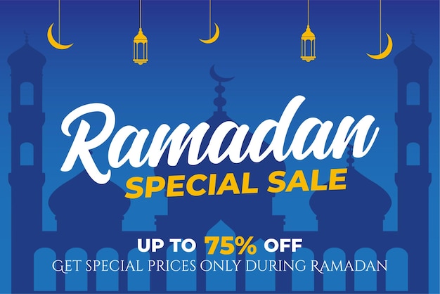 Ramadan sale banner vector design template