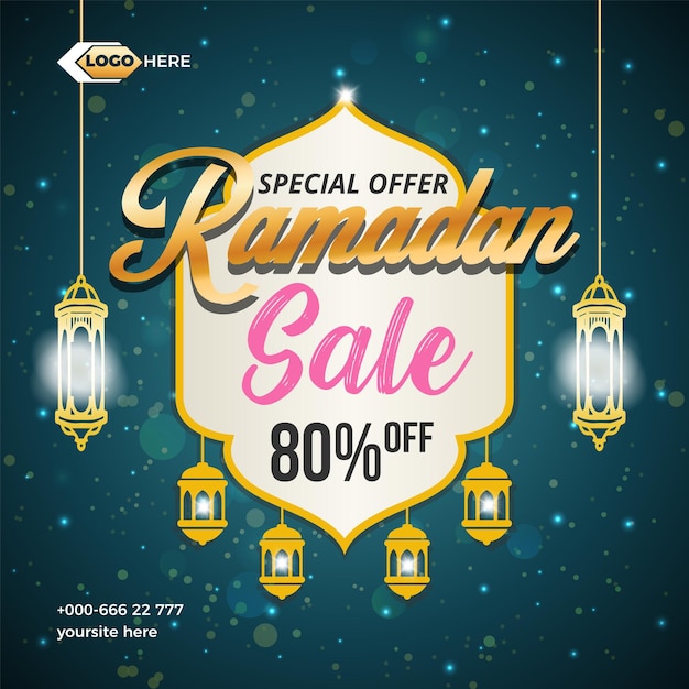 Banner di vendita del ramadan