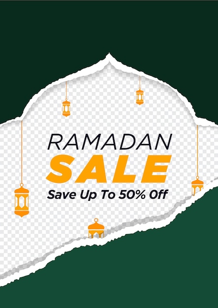 Ramadan sale discount banner template promotion design for business