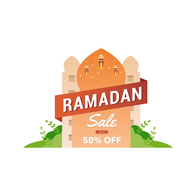 Шаблон рекламной акции со скидкой на распродажу в рамадан