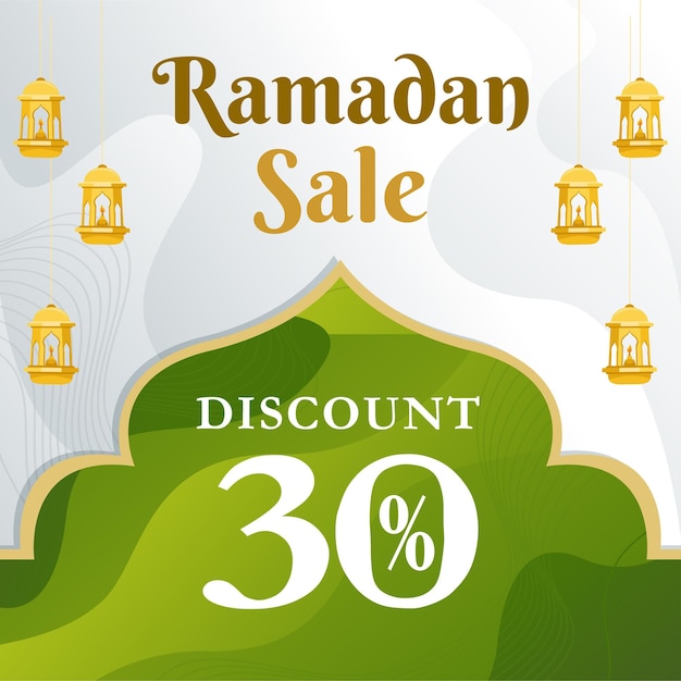 Vendita di ramadan flat vector design di saluto islamico