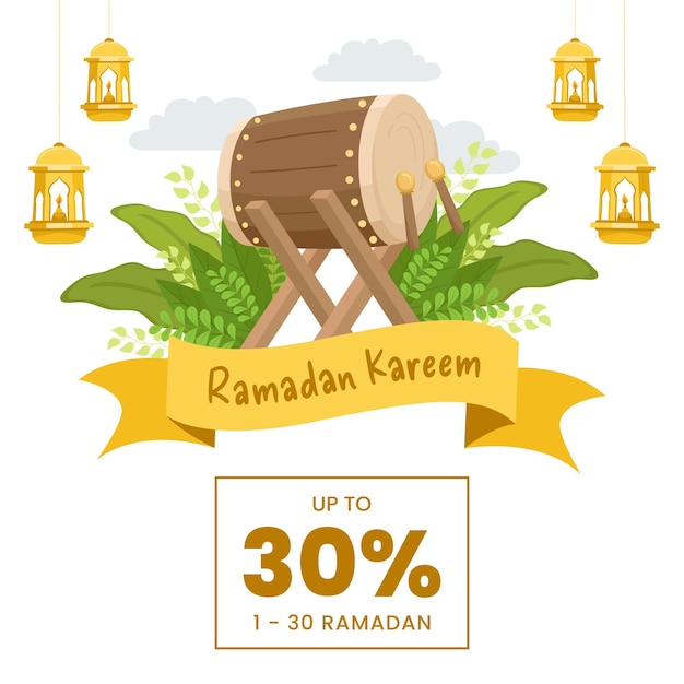 Ramadan Sale Flat Vector islamic greeting design