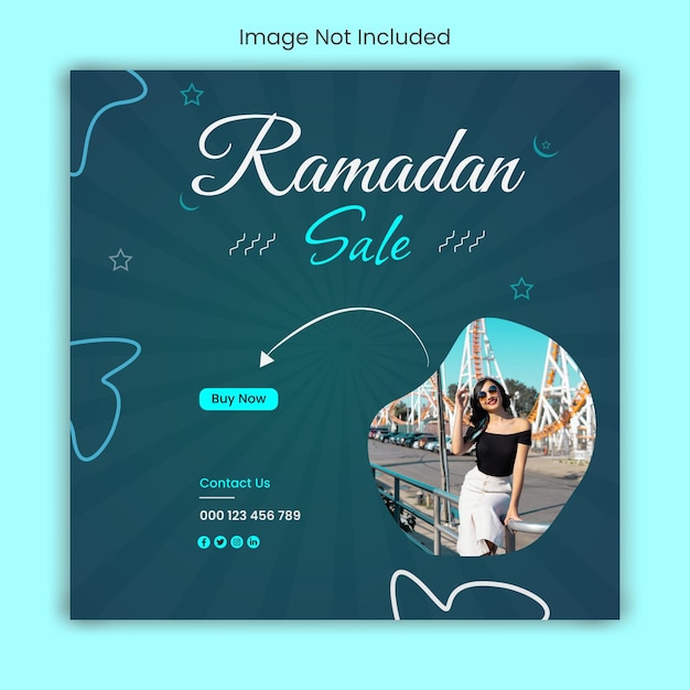 Ramadan sale instagram post template design