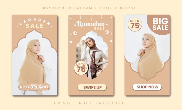 Ramadan sale instagram stories post template collection