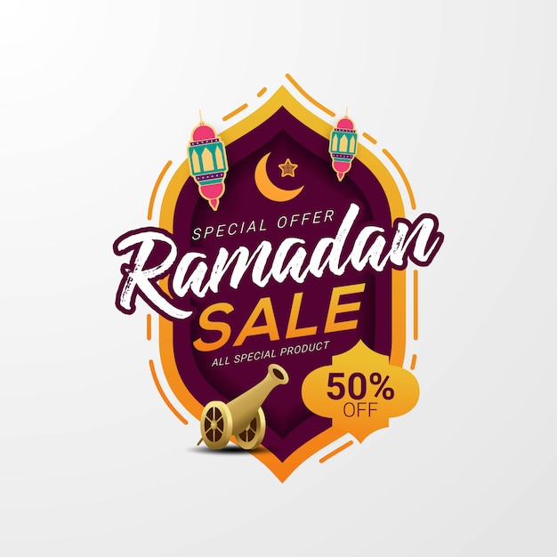 Vector ramadan sale lable banner template