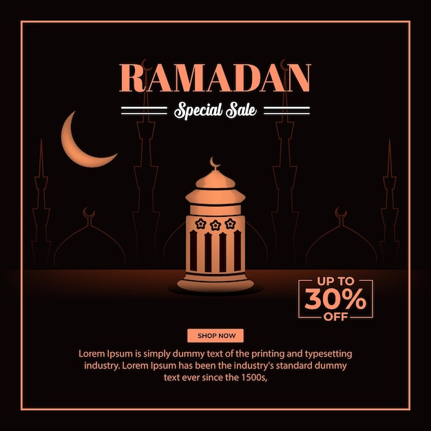 Ramadan sale poster or banner For social media posts and web ads Modern social media advertising