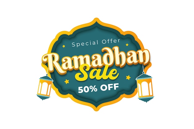 Ramadan sale poster with green background and the words ramadan sale on it