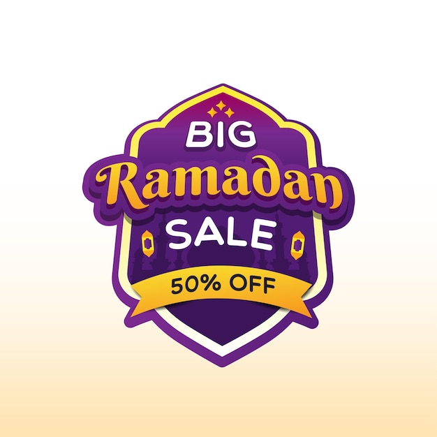 Vector ramadan sale purple orange